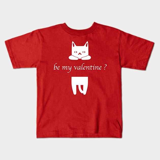 Valentine cat Kids T-Shirt by just3luxxx